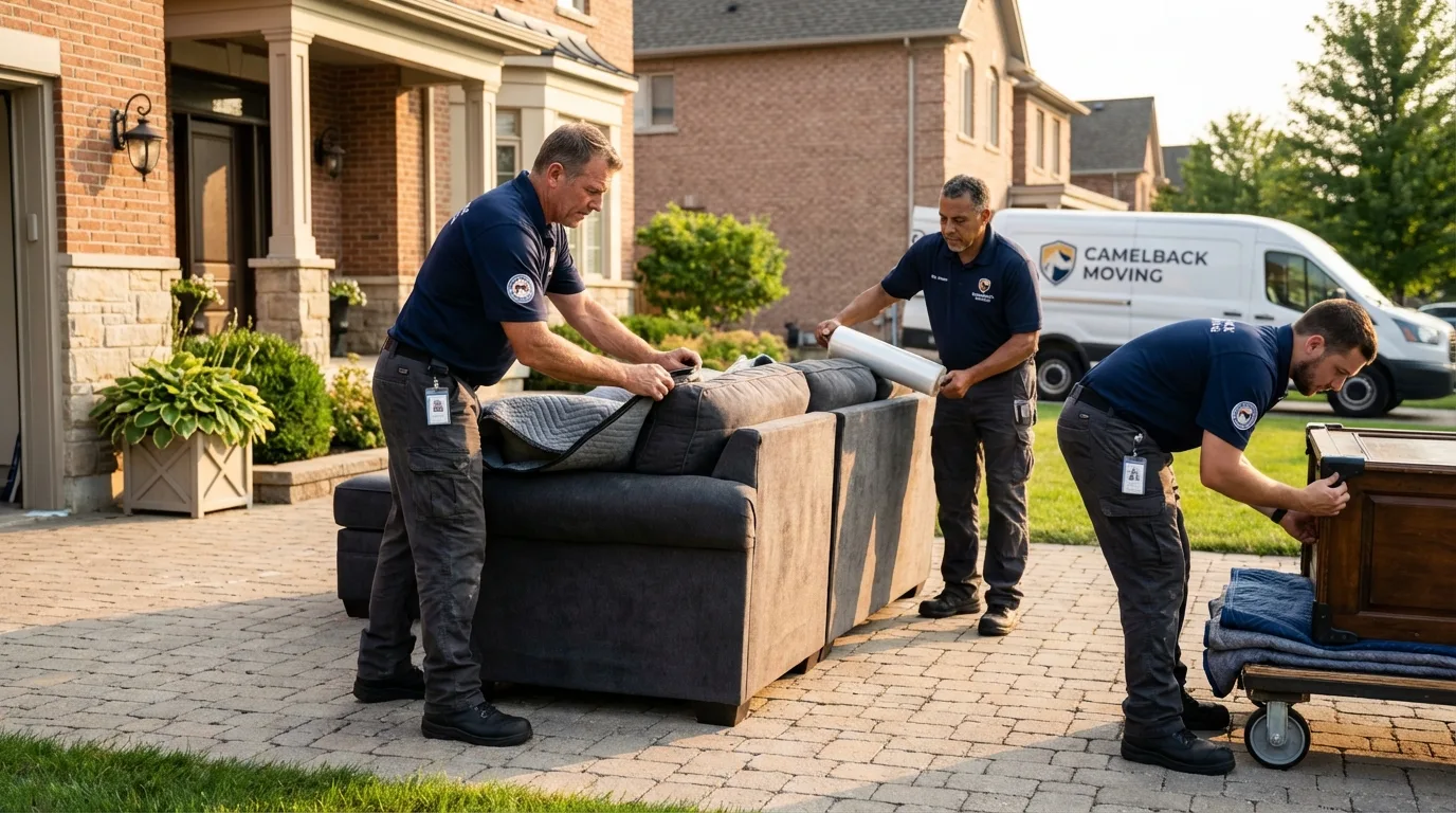 Large estate moving crew wrapping furniture in Prestonsburg, KY
